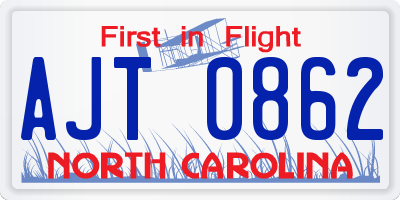 NC license plate AJT0862