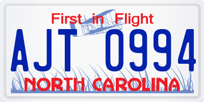 NC license plate AJT0994
