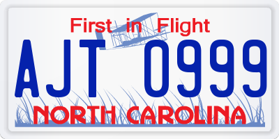 NC license plate AJT0999