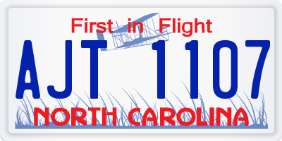 NC license plate AJT1107
