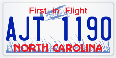 NC license plate AJT1190