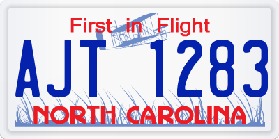 NC license plate AJT1283