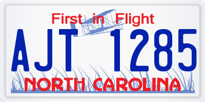 NC license plate AJT1285