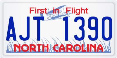 NC license plate AJT1390