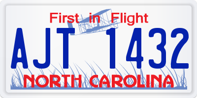 NC license plate AJT1432