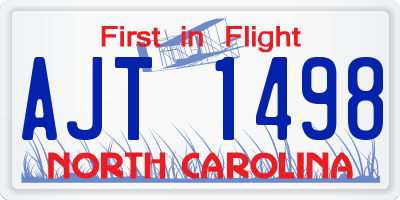 NC license plate AJT1498