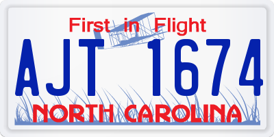 NC license plate AJT1674
