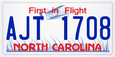 NC license plate AJT1708