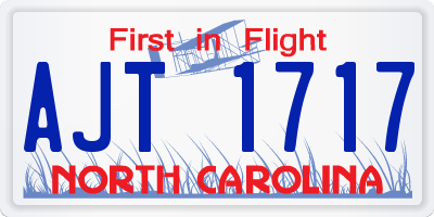 NC license plate AJT1717