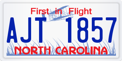 NC license plate AJT1857