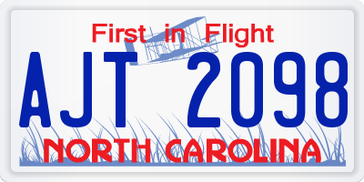 NC license plate AJT2098