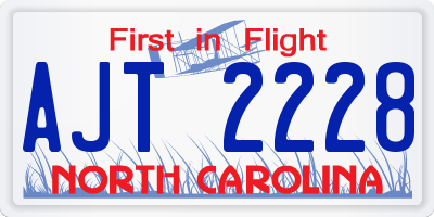 NC license plate AJT2228