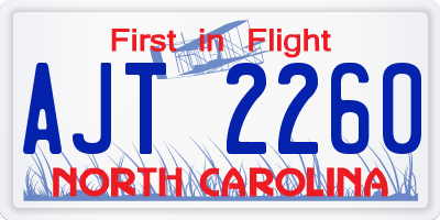 NC license plate AJT2260