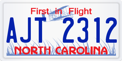 NC license plate AJT2312