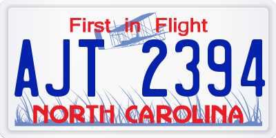NC license plate AJT2394