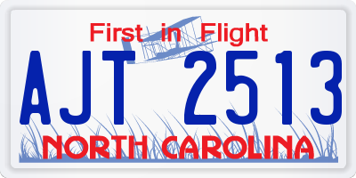 NC license plate AJT2513