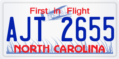 NC license plate AJT2655