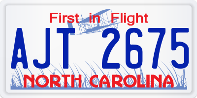 NC license plate AJT2675