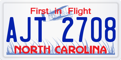 NC license plate AJT2708