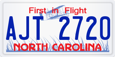 NC license plate AJT2720