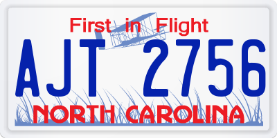 NC license plate AJT2756