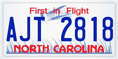 NC license plate AJT2818