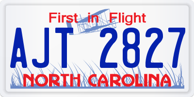 NC license plate AJT2827
