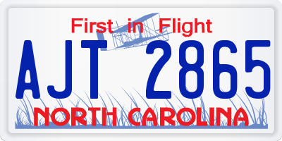 NC license plate AJT2865