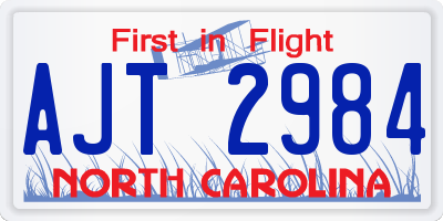 NC license plate AJT2984