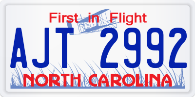 NC license plate AJT2992