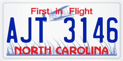 NC license plate AJT3146