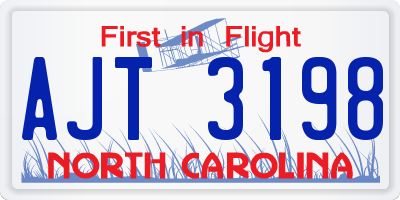 NC license plate AJT3198