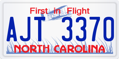 NC license plate AJT3370