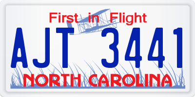 NC license plate AJT3441