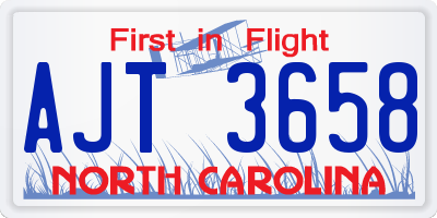 NC license plate AJT3658