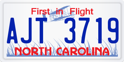 NC license plate AJT3719