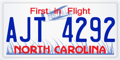NC license plate AJT4292