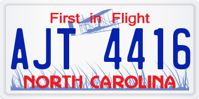 NC license plate AJT4416