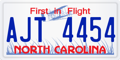 NC license plate AJT4454