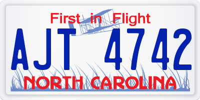 NC license plate AJT4742