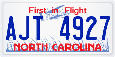 NC license plate AJT4927