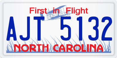 NC license plate AJT5132