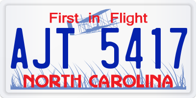 NC license plate AJT5417