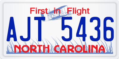 NC license plate AJT5436