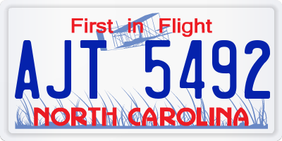 NC license plate AJT5492