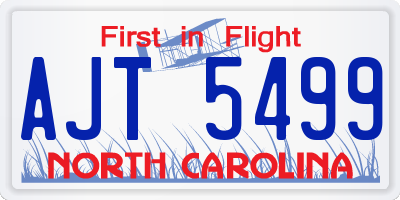 NC license plate AJT5499
