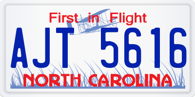 NC license plate AJT5616