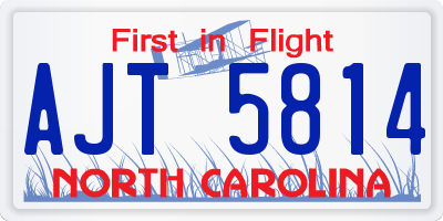 NC license plate AJT5814