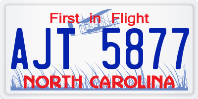 NC license plate AJT5877