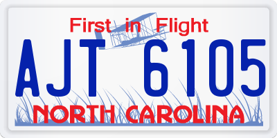 NC license plate AJT6105